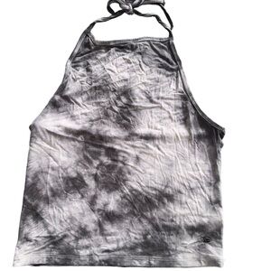 American Eagle xs grey‎ & white tie dye jersey halter top. VGUC.